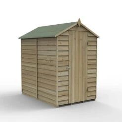 6' X 4' Forest 4Life 25yr Guarantee Overlap Pressure Treated Windowless Apex Wooden Shed (1.89m X 1.34m) -Halls || Lifetime || Keter Sales opa46nwm 2