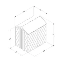 6' X 4' Forest 4Life 25yr Guarantee Overlap Pressure Treated Windowless Apex Wooden Shed (1.89m X 1.34m) -Halls || Lifetime || Keter Sales opa46nwm 4