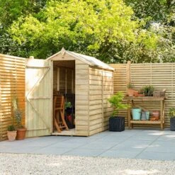 6' X 4' Forest 4Life 25yr Guarantee Overlap Pressure Treated Windowless Apex Wooden Shed (1.89m X 1.34m) -Halls || Lifetime || Keter Sales opa46nwm externals 11 square min 1