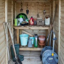 6' X 4' Forest 4Life 25yr Guarantee Overlap Pressure Treated Windowless Apex Wooden Shed (1.89m X 1.34m) -Halls || Lifetime || Keter Sales opa46nwm internals 5 square min 1