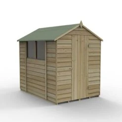 7' X 5' Forest 4Life 25yr Guarantee Overlap Pressure Treated Apex Wooden Shed (2.19m X 1.64m) -Halls || Lifetime || Keter Sales opa57m 2