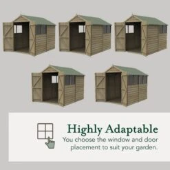 8' X 6' Forest 4Life 25yr Guarantee Overlap Pressure Treated Double Door Apex Wooden Shed - 4 Windows (2.43m X 1.99m) -Halls || Lifetime || Keter Sales opa68dd4wmf flexible