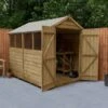 8' X 6' Forest 4Life 25yr Guarantee Overlap Pressure Treated Double Door Apex Wooden Shed - 4 Windows (2.43m X 1.99m)