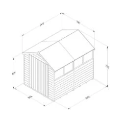 8' X 6' Forest 4Life 25yr Guarantee Overlap Pressure Treated Double Door Apex Wooden Shed - 4 Windows (2.43m X 1.99m) -Halls || Lifetime || Keter Sales opa68dd4wmf 4