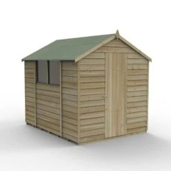 8' X 6' Forest 4Life 25yr Guarantee Overlap Pressure Treated Apex Wooden Shed (2.43m X 1.99m) -Halls || Lifetime || Keter Sales opa68m 2
