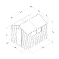 8' X 6' Forest 4Life 25yr Guarantee Overlap Pressure Treated Apex Wooden Shed (2.43m X 1.99m) -Halls || Lifetime || Keter Sales opa68m 4