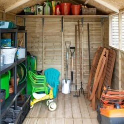 8' X 6' Forest 4Life 25yr Guarantee Overlap Pressure Treated Apex Wooden Shed (2.43m X 1.99m) -Halls || Lifetime || Keter Sales opa68m internals 6 square min 2