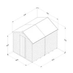 8' X 6' Forest 4Life 25yr Guarantee Overlap Pressure Treated Windowless Apex Wooden Shed (2.43m X 1.99m) -Halls || Lifetime || Keter Sales opa68nwm 4