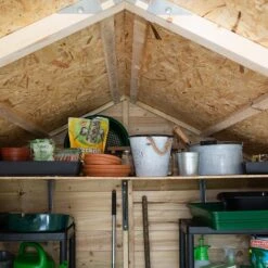 8' X 6' Forest 4Life 25yr Guarantee Overlap Pressure Treated Windowless Apex Wooden Shed (2.43m X 1.99m) -Halls || Lifetime || Keter Sales opa68nwm internals 4 square min 1 2