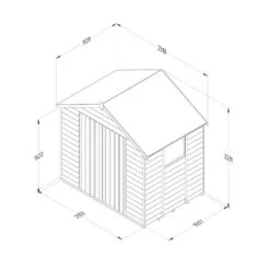 7' X 5' Forest 4Life 25yr Guarantee Overlap Pressure Treated Double Door Apex Wooden Shed (2.32m X 1.54m) -Halls || Lifetime || Keter Sales opa75ddm 4