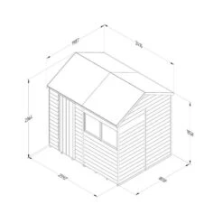 8' X 6' Forest 4Life 25yr Guarantee Overlap Pressure Treated Reverse Apex Wooden Shed (2.42m X 1.99m) -Halls || Lifetime || Keter Sales opr86m 4