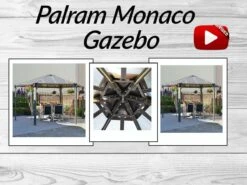 15x13 Palram Canopia Monaco Grey Hexagon Garden Gazebo -Halls || Lifetime || Keter Sales palram monaco