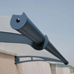 Palram Canopia Aquila 2050 Clear Door Canopy -Halls || Lifetime || Keter Sales palram awnings aquila grey clear gutter min