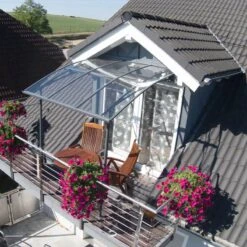 Palram Canopia Vega Grey 2000 Clear Door Canopy -Halls || Lifetime || Keter Sales palram canopies vega 2000 02