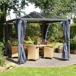 Palram Canopia Gazebo Curtains For Milano 4300 And Martinique 5000 Garden Gazebos