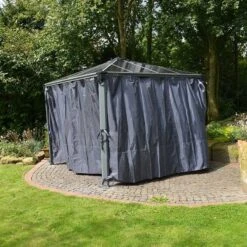 Palram Canopia Gazebo Curtains For Milano 4300 And Martinique 5000 Garden Gazebos -Halls || Lifetime || Keter Sales palram garden gazebo palermo 3000 curtains 1
