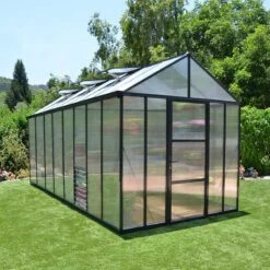 Halls || Lifetime || Keter Sales 30 8'x16' Palram Canopia Glory Grey Large Polycarbonate Greenhouse (2.4x4.8m)