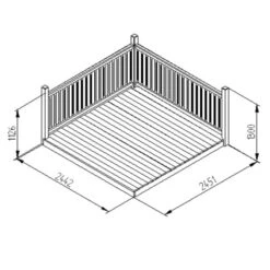 Forest 2.4m Easy Deck Kit (With Handrails) -Halls || Lifetime || Keter Sales pat88v3hd 2 2