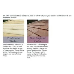 20'x15' (6x4.7m) Premium Wooden Furnished Garden Gazebo With Timber Roof - Seats Up To 27 People -Halls || Lifetime || Keter Sales pog6mttin 6m oval gazebo roof choices 1