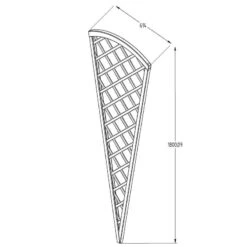 6' X 2' Forest Hidcote Decorative Diamond Lattice Fan Trellis (1.8m X 0.61m) -Halls || Lifetime || Keter Sales rffl06hd 6x2 forest hidcote fan trellis drawing min