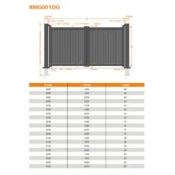 Devon Premium Aluminium Driveway Double Gates - Grey -Halls || Lifetime || Keter Sales rmg001dg devon premium aluminium swing gate drawing min 1