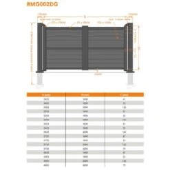Exeter Premium Aluminium Driveway Double Gates - Grey -Halls || Lifetime || Keter Sales rmg002dg exeter premium aluminium double swing gate drawing min 1 1