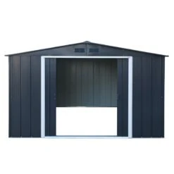 10' X 10' Sapphire Apex Anthracite Metal Shed (3.22m X 3.02m) -Halls || Lifetime || Keter Sales sapphire1010anth 2021 sapphire apex metal shed 10x10 anthracite new look cutout3 min