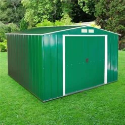10' X 10' Sapphire Apex Green Metal Shed (3.22m X 3.02m)