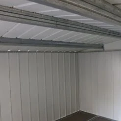 10' X 8' Sapphire Apex Anthracite Metal Shed (3.22m X 2.42m) -Halls || Lifetime || Keter Sales sapphire108anth 2021 sapphire apex metal shed 10x8 anthracite new look close up3 min