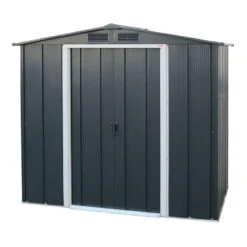 6' X 4' Sapphire Apex Anthracite Metal Shed (2.02m X 1.22m)