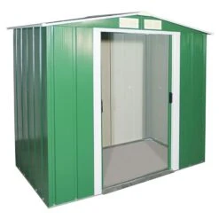 6' X 6' Sapphire Apex Green Metal Shed (2.02m X 1.82m) -Halls || Lifetime || Keter Sales sapphire66gn sapphire 6x6 green cutout3