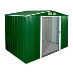 8' X 6' Sapphire Apex Green Metal Shed (2.62m X 1.82m)