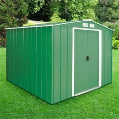 8' X 8' Sapphire Apex Green Metal Shed (2.62m X 2.42m)