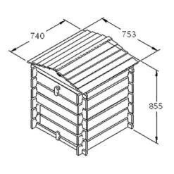 Forest Beehive Wooden Compost Bin 2'5x2'6 (0.74x0.74m) -Halls || Lifetime || Keter Sales sbhc drawing 4 min