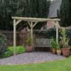 Forest Slatted Wooden Corner Pergola 9'7 X 4'9 (2.9m X 1.5m)