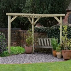 Forest Slatted Wooden Corner Pergola 9'7 X 4'9 (2.9m X 1.5m) -Halls || Lifetime || Keter Sales scp90 2