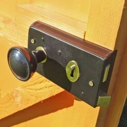 6' X 10' Shire Premium Security Apex Wooden Garden Shed (1.79m X 2.99m) -Halls || Lifetime || Keter Sales secs1006dsl 1aa 6x10 shire premium security shed lock1 min