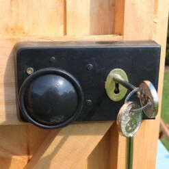 6' X 10' Shire Premium Security Apex Wooden Garden Shed (1.79m X 2.99m) -Halls || Lifetime || Keter Sales secs1006dsl 1aa 6x10 shire premium security shed lock2 min