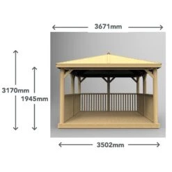 11'x11' (3.5x3.5m) Square Wooden Garden Gazebo With Traditional Timber Roof -Halls || Lifetime || Keter Sales sgg35mttin 3.5m square gazebo dimensions