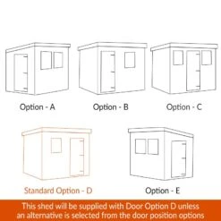 7' X 7' Traditional Standard Shiplap Pent Wooden Garden Shed (2.14m X 2.14m) -Halls || Lifetime || Keter Sales shedlands door position pestra64pes tra66pes tra75pes tra77pes 3