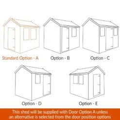 6' X 6' Traditional Standard Shiplap Apex Wooden Garden Shed (1.83m X 1.83m) -Halls || Lifetime || Keter Sales shedlands door position tra64aps tra66aps tra75aps 2