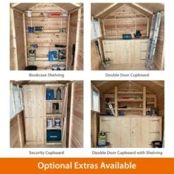 7' X 5' Traditional Shiplap Pent Security Wooden Garden Shed (2.14m X 1.52m) -Halls || Lifetime || Keter Sales shedlands optional furniture accessories carousel image 1 3