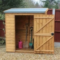 7' X 3' Traditional Shiplap Pent Wooden Garden Tool Storage Shed (2.14m X 0.91m)