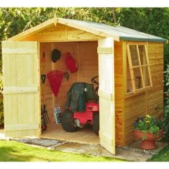6'9 X 6'6 Shire Alderney Double Door Wooden Garden Shed (2.05m X 1.98m)