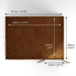 14' X 10' Mercia Shiplap Reverse Apex Workshop (4.2m X 3.2m) -Halls || Lifetime || Keter Sales si 001 004 0112 14x10 workshop drawing2 min