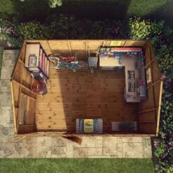 14' X 10' Mercia Shiplap Reverse Apex Workshop (4.2m X 3.2m) -Halls || Lifetime || Keter Sales si 001 004 0112 14x10 workshop feature4 min