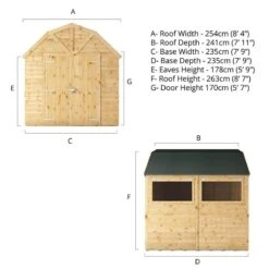 8' X 8' Mercia Shiplap Dutch Barn Shed (2.5m X 2.4m) 15 8' X 8' Mercia Shiplap Dutch Barn Shed (2.5m X 2.4m) -Halls || Lifetime || Keter Sales si 001 004 0121bun 3 min 3