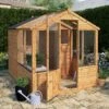 8'x6' (2.4x1.8m) Mercia Shiplap Wooden Apex Greenhouse Combi Shed