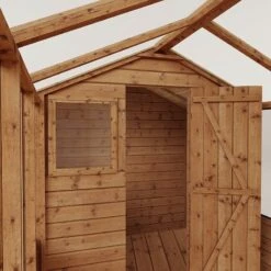 12'x6' (3.6x1.8m) Mercia Shiplap Wooden Apex Greenhouse Combi Shed -Halls || Lifetime || Keter Sales si 004 001 0026 12x6 mercia shiplap combi greenhouse feature2 min