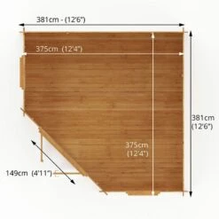 Mercia 4m X 4m Corner Log Cabin (34mm) - Double Glazed 14 Mercia 4m X 4m Corner Log Cabin (34mm) - Double Glazed -Halls || Lifetime || Keter Sales si 006 003 0084 4x4m corner cabin 34mm dg drawing2 min